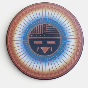 Vintage Navajo Handmade Painted Etched Pottery Container Signed Monisha Etsitty